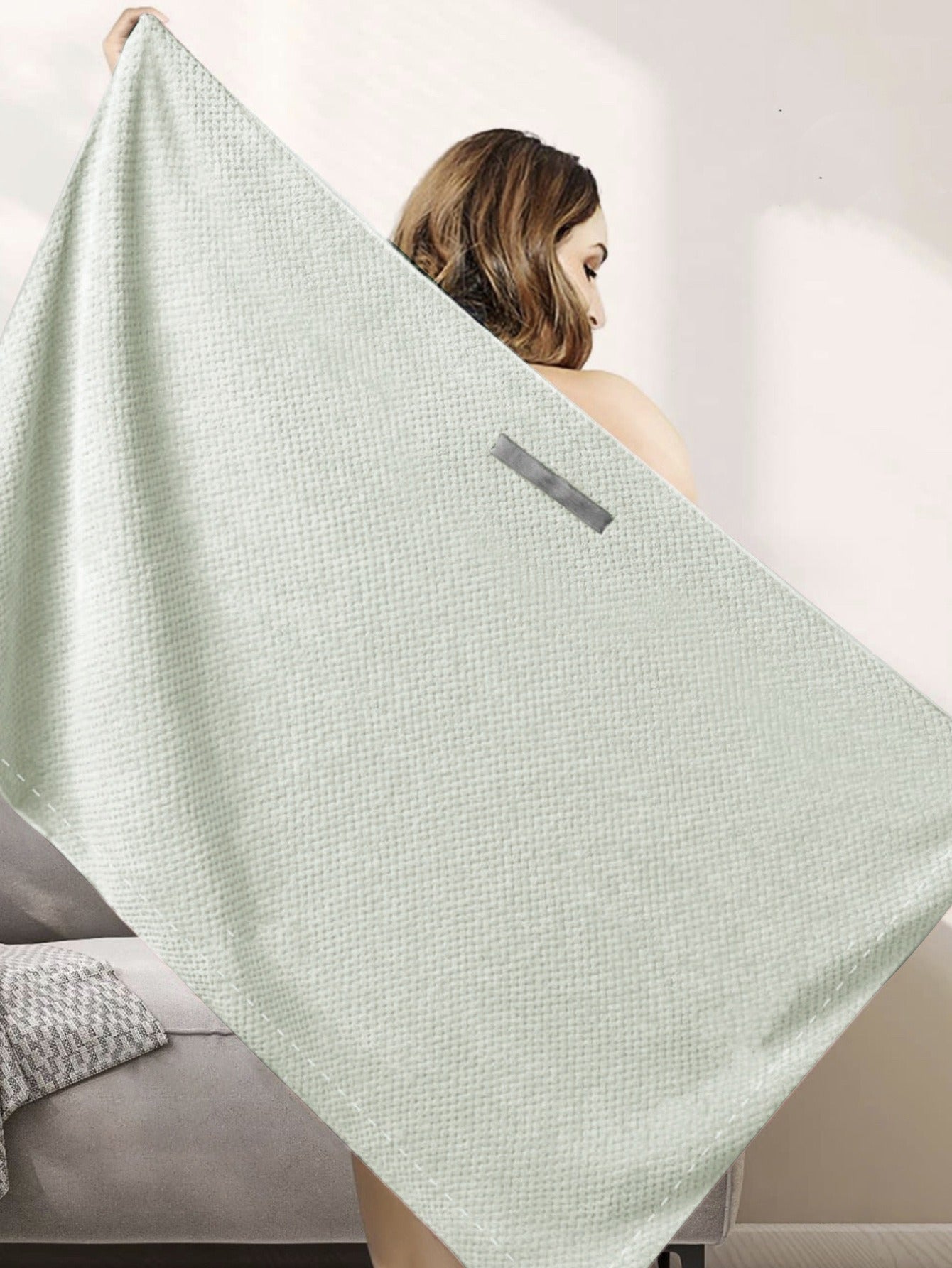 Large women's dry hair towel, ultra-fine fiber wrapped with elastic band, anti frizzy wet hair, quick drying headscarf, hair tow - Korvel
