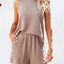 Conjunto de Top Sin Mangas de Cuello Redondo y Pantalones Cortos