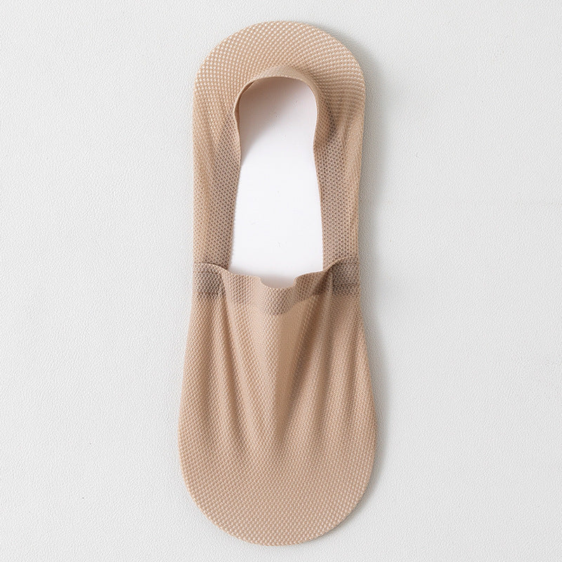 Men's thin breathable mesh boat socks short socks shallow mouth ice silk invisible socks ﻿ - Korvel