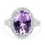 5.55 Carat Amethyst & White Topaz Sterling Silver Ring