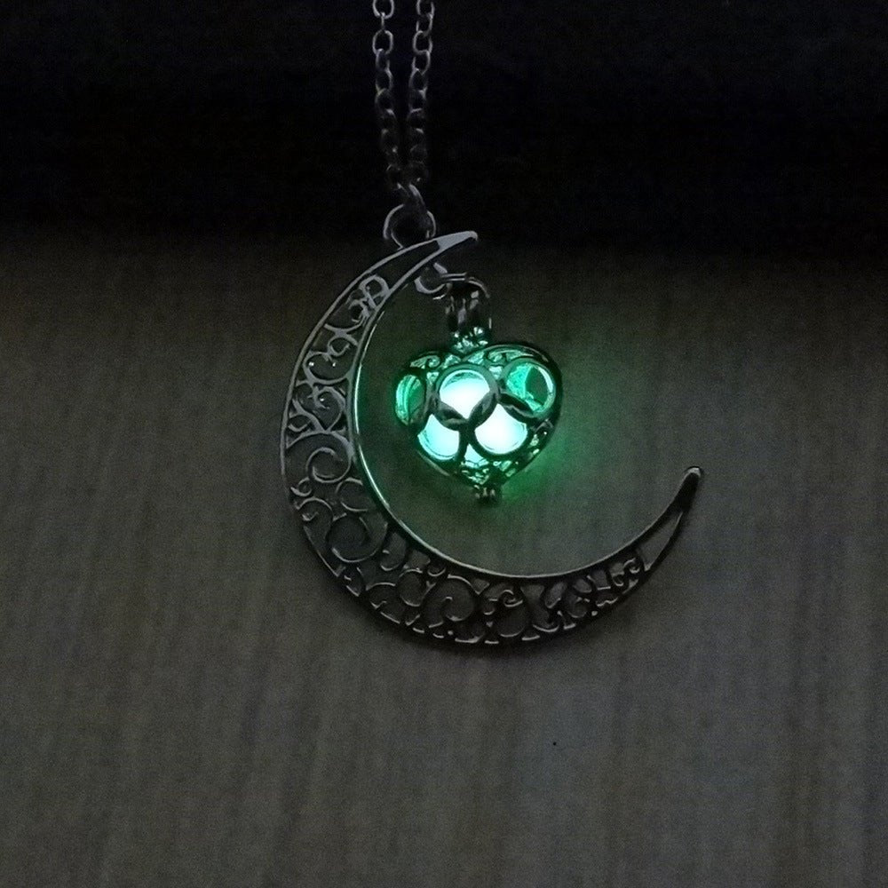Collar de Pendiente Brillante con Cadena de Plata