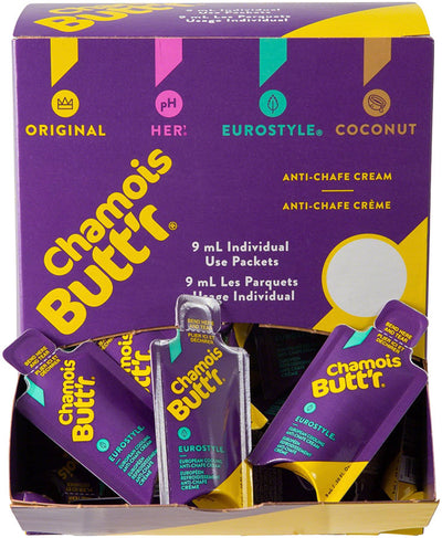 Chamois Butt'r Eurostyle : paquet de 0,3 oz boîte de 75