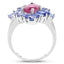 Elegant 3.48 Carat Ruby and Tanzanite Sterling Silver Ring