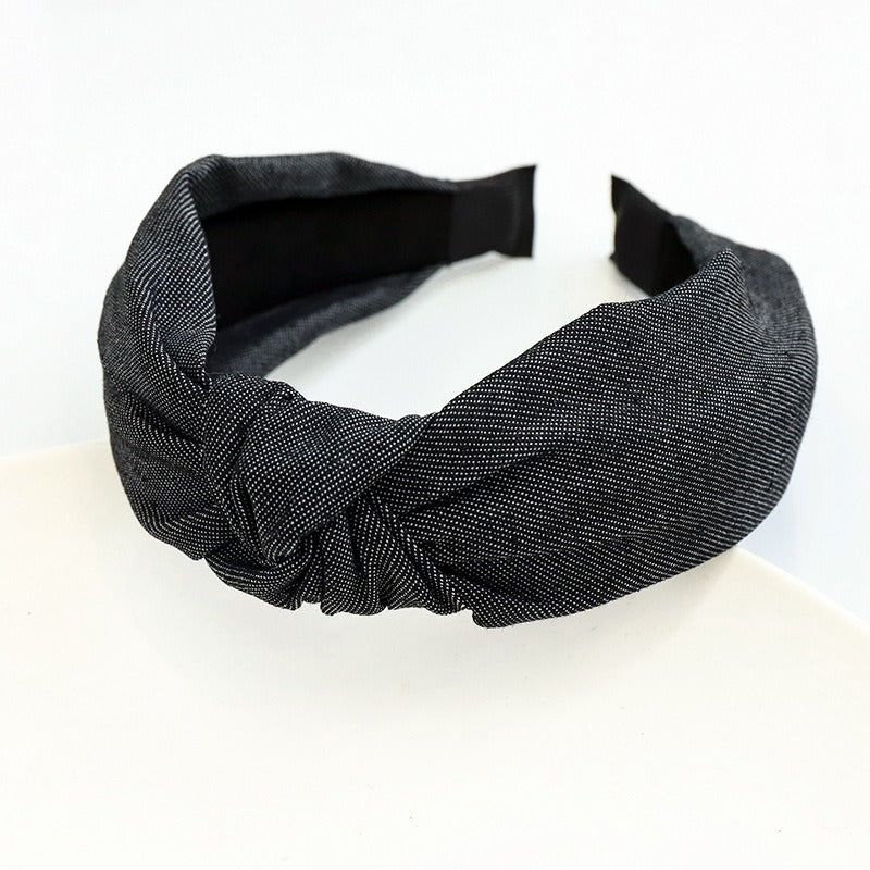 Bandeau en tissu denim noué à la mode pour filles