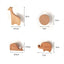 Support en papier hygiénique en bois animal nordique avec corde en chanvre