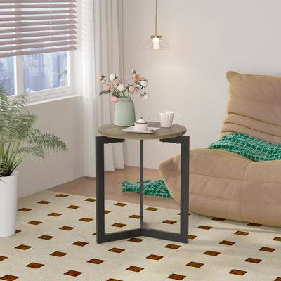 19.68''H Round Accent End Table with Sturdy Metal Frame