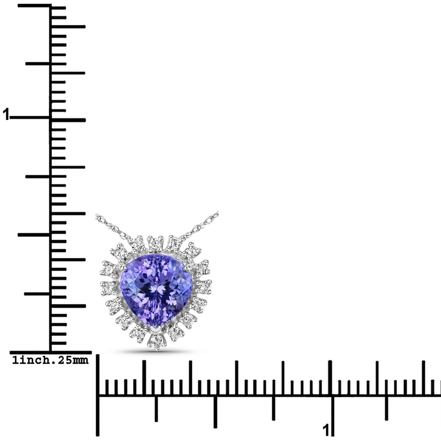Pendentif en Tanzanite et Diamants Blancs de 3,25 Carats