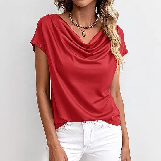 Casual Solid-Color Short-Sleeve Top for Everyday Style