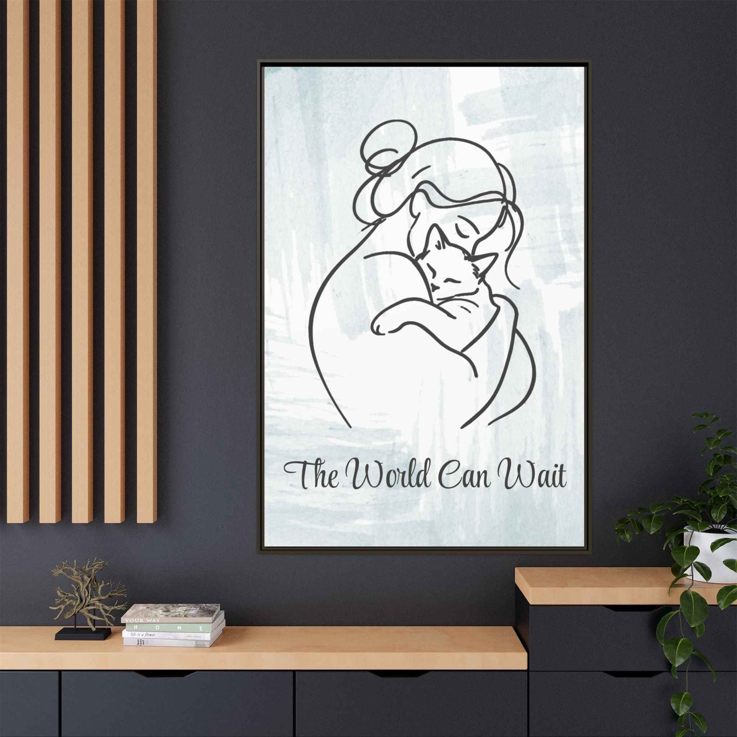 L'impression sur toile Chat Le Monde Peut Attendre