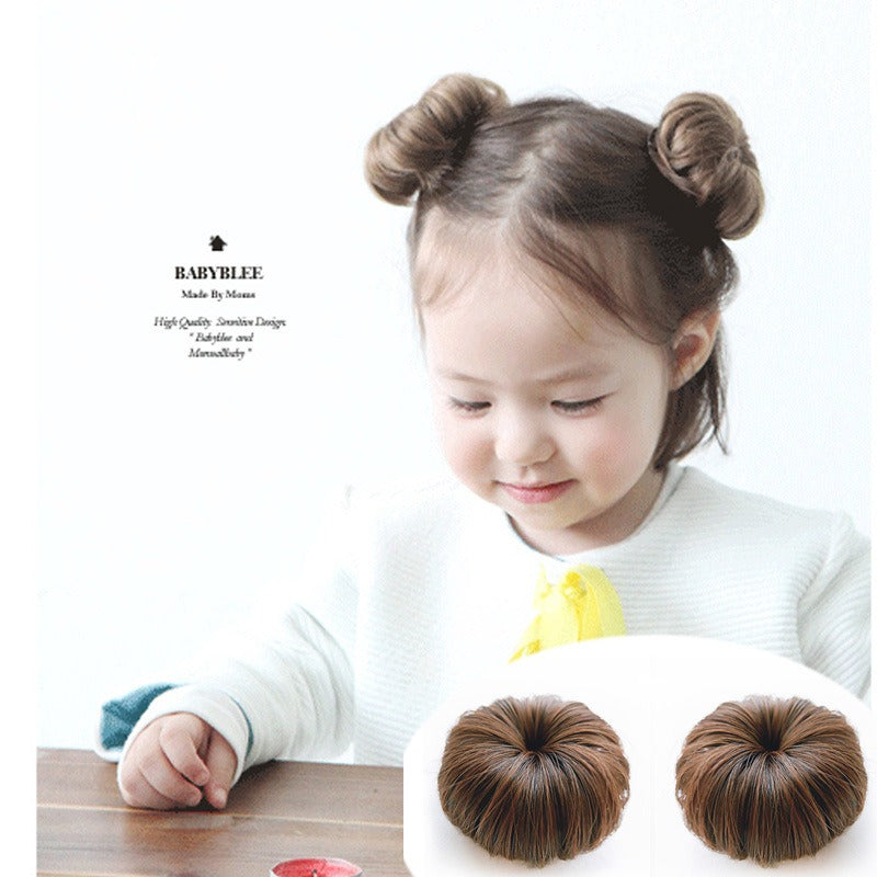 Baby Wig Pill Head Girls Pill Head Wig Package Baby Hair Clip Hair Package a Flower Hair Accessories - Korvel