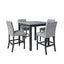 TOPMAX 5-piece cabinet dining table set, wooden square dining table and chairs, and 4 soft cushioned high back chairs in black - Korvel