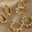Boucles d'oreilles élégantes en perles synthétiques plaquées or 18K