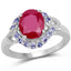 4.03 Carat Genuine Glass Filled Ruby & Tanzanite Sterling Silver Ring