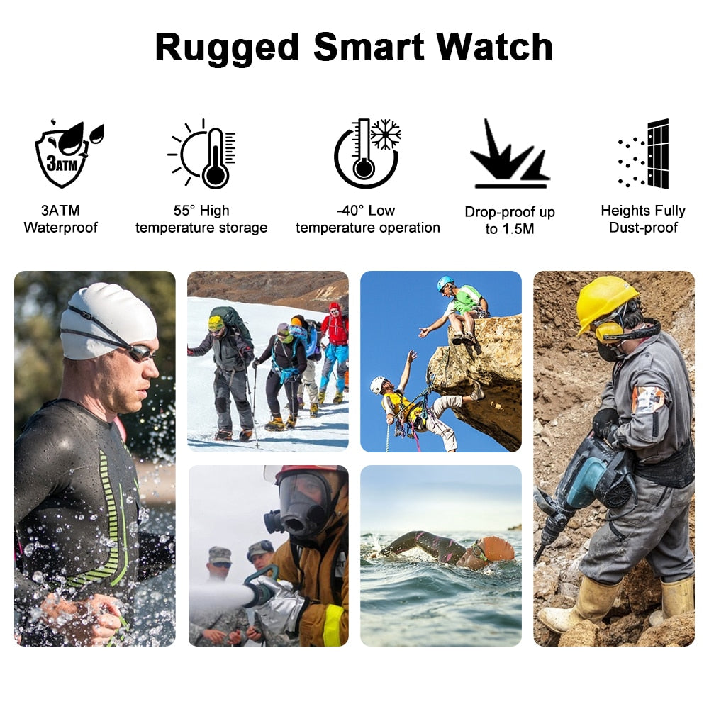 Smartwatch 2021 KOSPET ROCK Rugged Watch For Men Outdoor Sports Waterproof Fitness Tracker Blood Pressure Monitor Smart Watch - Korvel