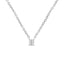 14K White Gold Emerald Shape Diamond Pendant Necklace