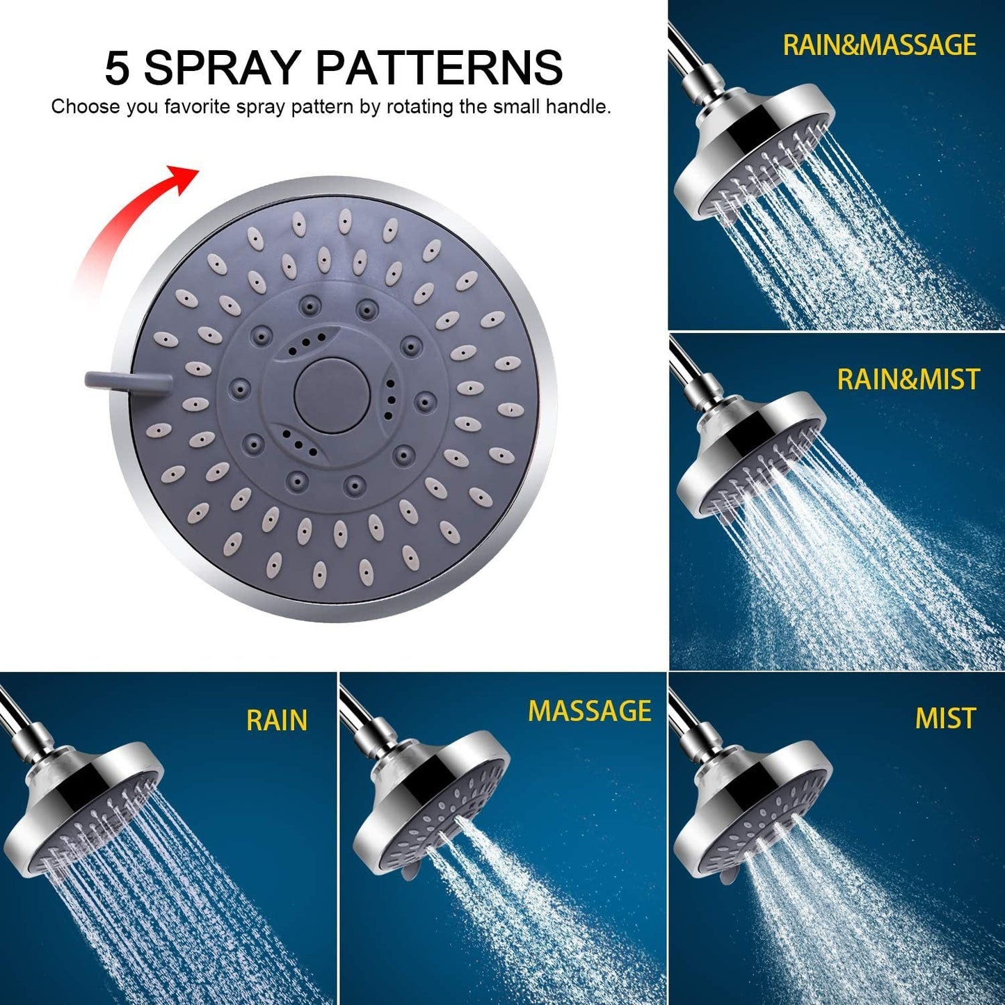 Shower Set With Filter Shower Head Set Combination High-Pressure Nozzle Beauty Care With Water Filter - Korvel