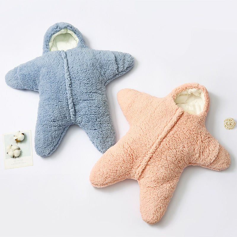 Plush Starfish Lamb Split Leg Baby Sleeping Bag