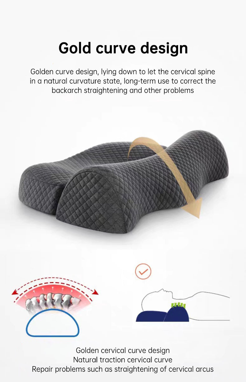 Bed Side Sleeping Pillow Neck Pain Relief Ergonomic Cervical Memory Foam Pillow - Korvel