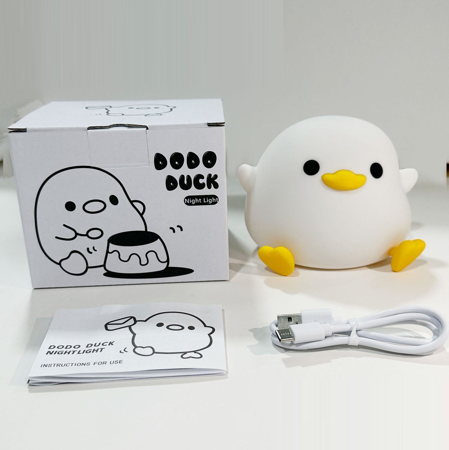 Duck Silicone Night Light for Children - USB Rechargeable