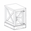 Farmhouse tea table bedside table rectangular farmhouse tea table with barn door and adjustable storage rack, white - Korvel