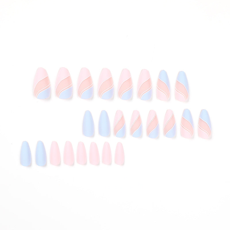Finished manicure patches, wearable nails, drop-shaped manicure patches, contrasting color combinations - Korvel