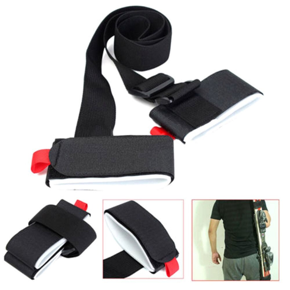 Nylon Skiing Bags Adjustable Skiing Pole Shoulder Hand Carrier Lash Handle Straps Porter Hook Loop Protecting For Ski Snowboard - Korvel