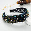 Exaggerated Fashion Hair Bands Female Corduroy Temperament Sweet Hair Ornaments Wide Side Knotted With Diamonds Headband - Korvel