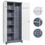 Metal storage cabinets, lockable cleaning tool cabinets, high broom tool organizers, and large storage cabinets in storage store - Korvel