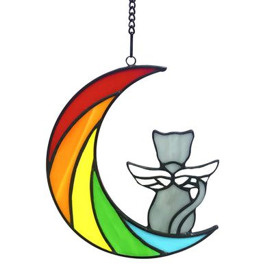 Cat enthusiast commemorative gift cute cat acrylic flat home window wall outdoor decoration pendant - Korvel