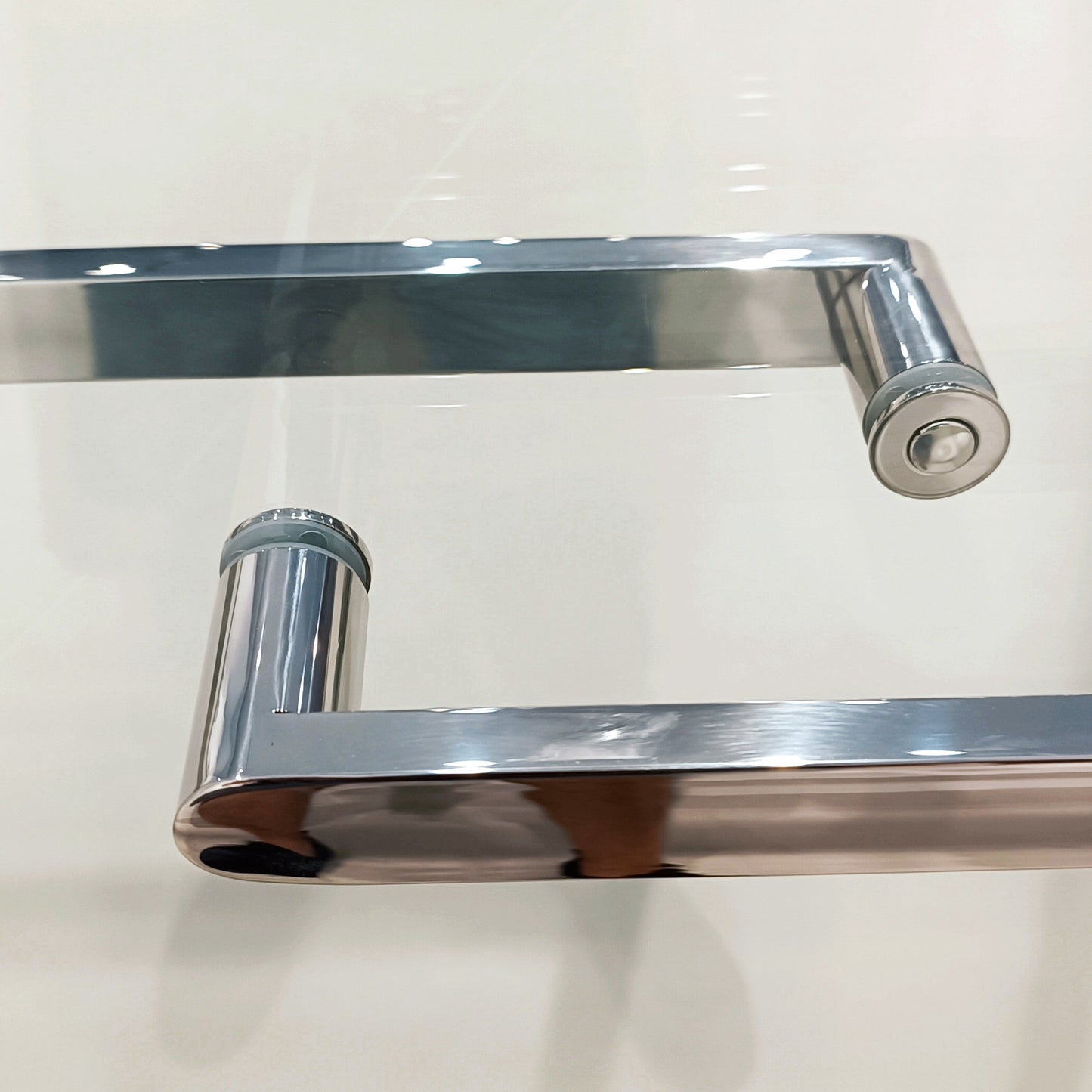 56-60 "wide x 75" high frameless double sliding shower door, 304 stainless steel chrome plated, 8mm thick SGCC tempered transpar - Korvel
