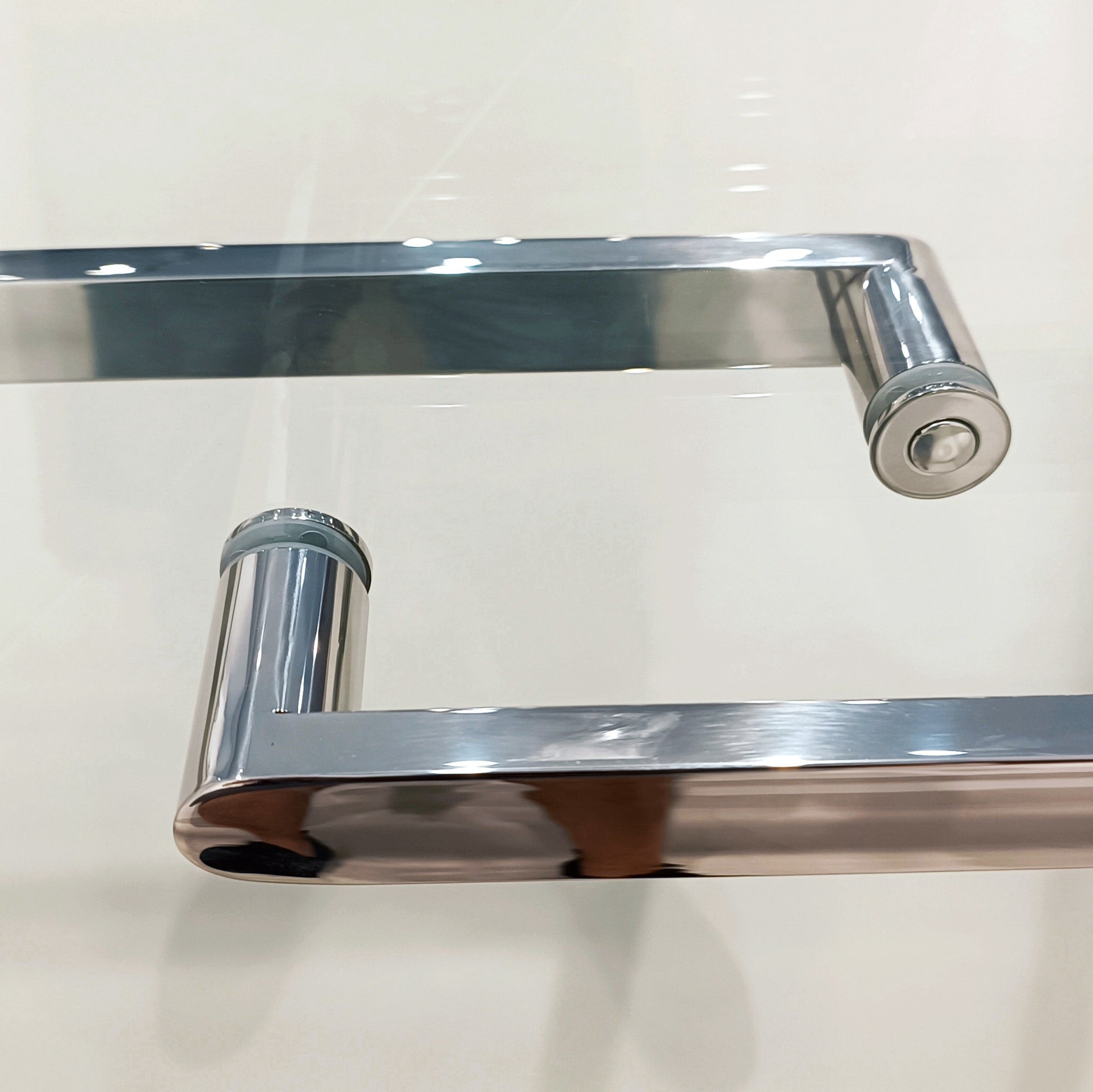 56-60 "wide x 75" high frameless double sliding shower door, 304 stainless steel chrome plated, 8mm thick SGCC tempered transpar - Korvel
