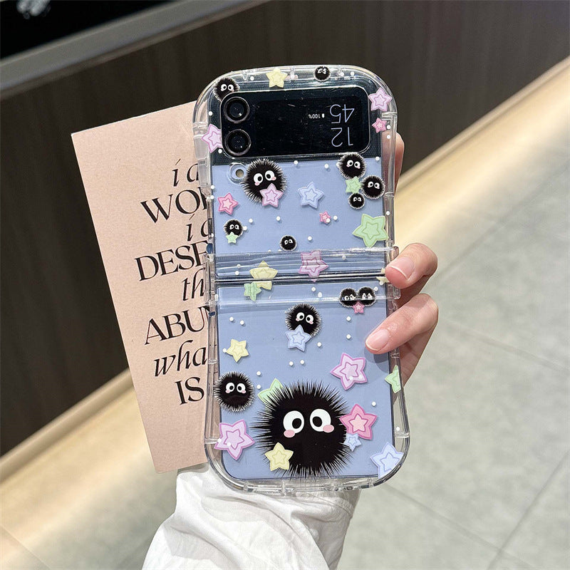 Cute Coal Ball Slim Waist Foldable Phone Case for Samsung Galaxy Z Flip 4/5/6/7 - Korvel