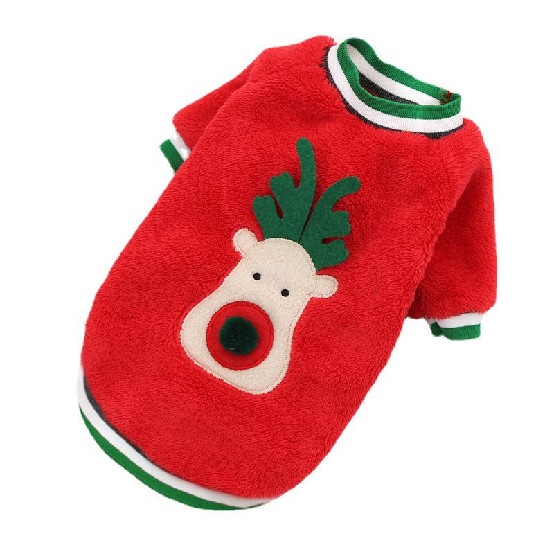 Pet Christmas Clothes Coral Down Dog Sweater Dog Goes Out Christmas Clothes Cats - Korvel