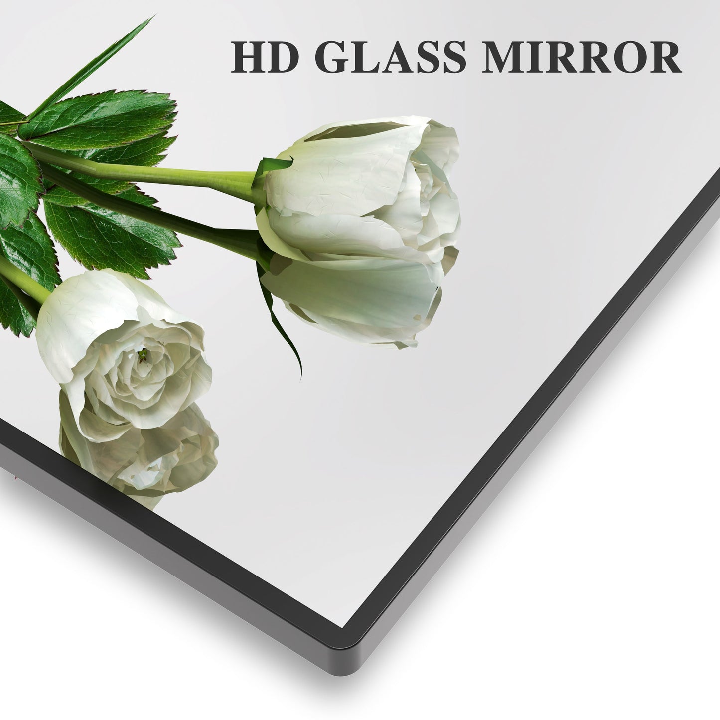 40x30 Inch modern bathroom mirror with storage rack rectangular mirror bathroom living room bedroom hanging mirror - Korvel