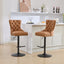Vintage PU rotating bar stool, seat height adjustable from 25-33 inches, modern bar stool (orange, 2-piece set) - Korvel