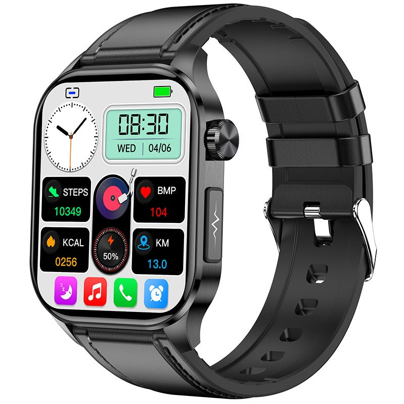 New ET580 smartwatch ECG blood glucose uric acid blood lipids body temperature men's photo and phone call watch - Korvel