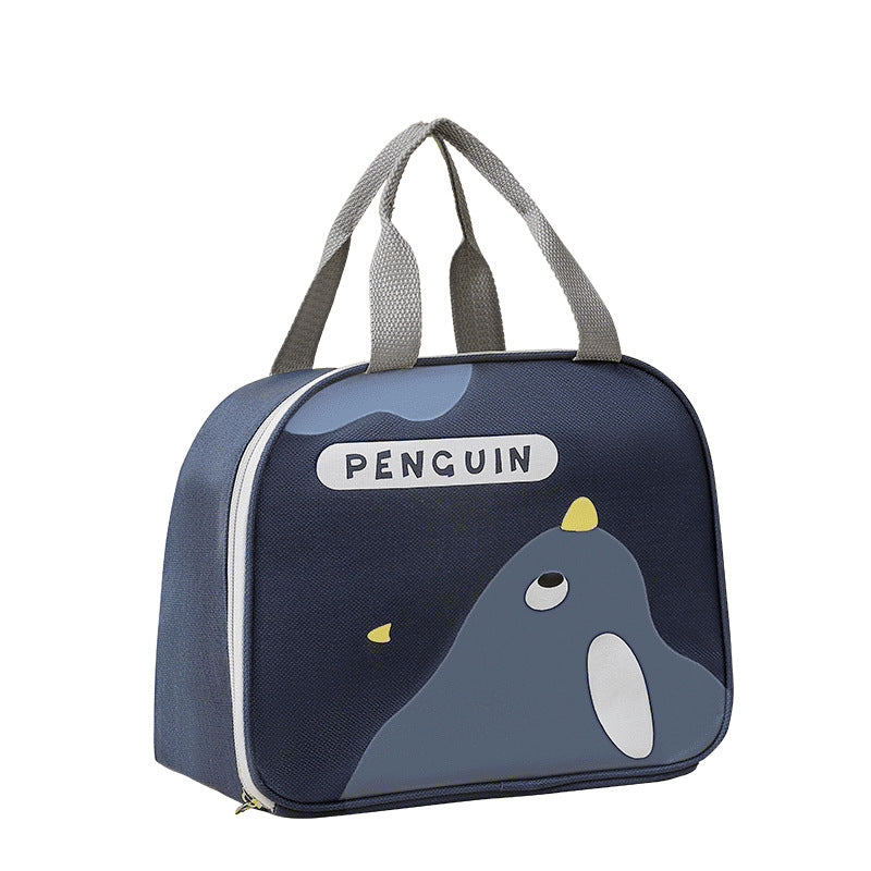 Cute cartoon lunch box bag for students and office workers with side opening, waterproof and thick insulation lunch bag - Korvel