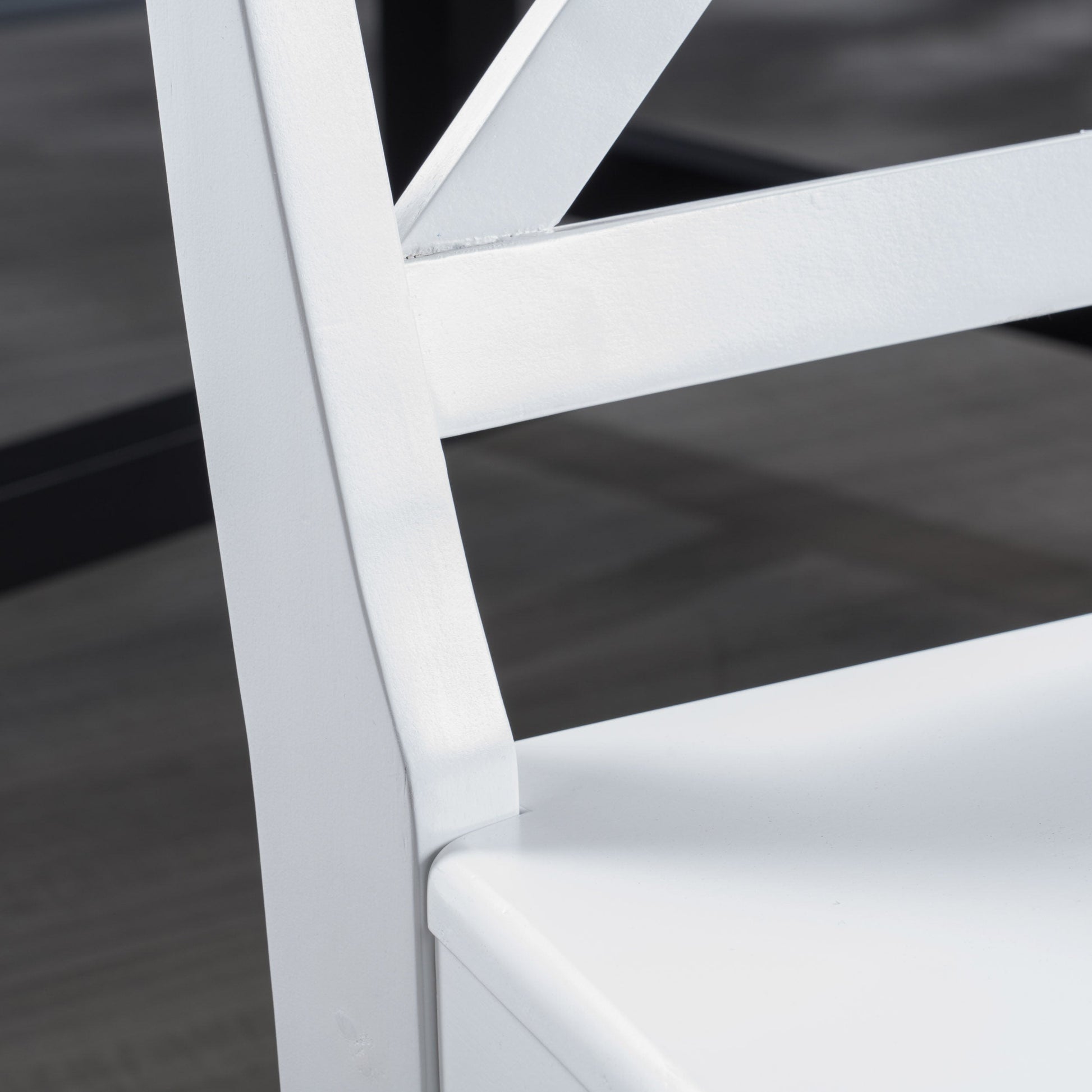 Roshan Farmhouse Acacia Wood Dining Chairs, White (Set of 2) - Korvel