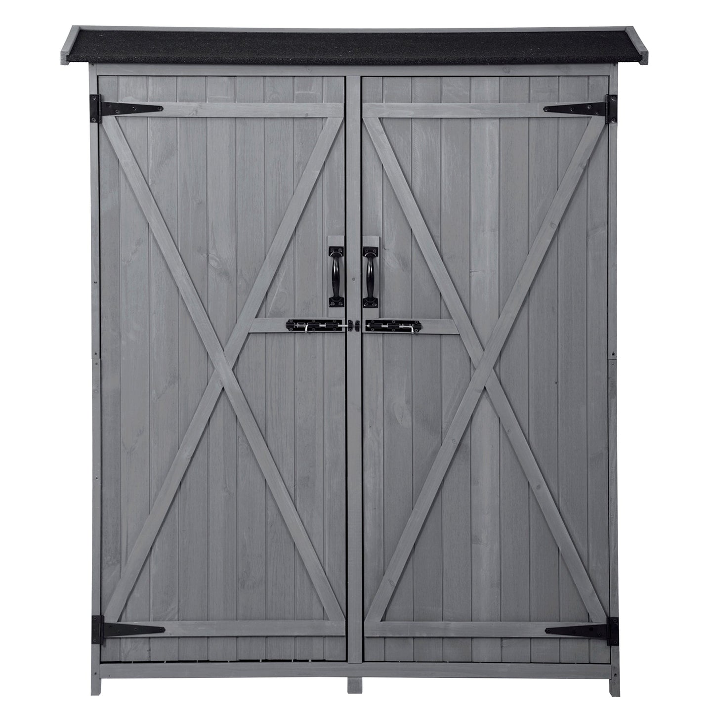 Abri de rangement en bois premium 5,3 pieds x 4,6 pieds avec toit étanche