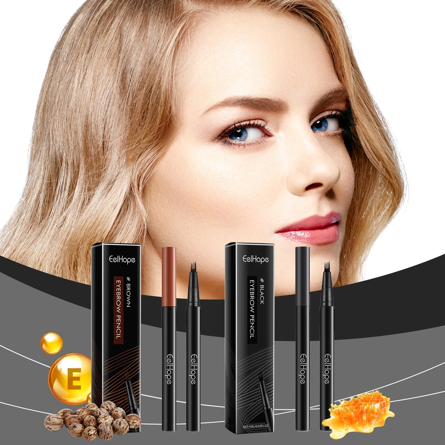 EELHOPE Four Claw Eyebrow Pencil - Natural Shaping Tool