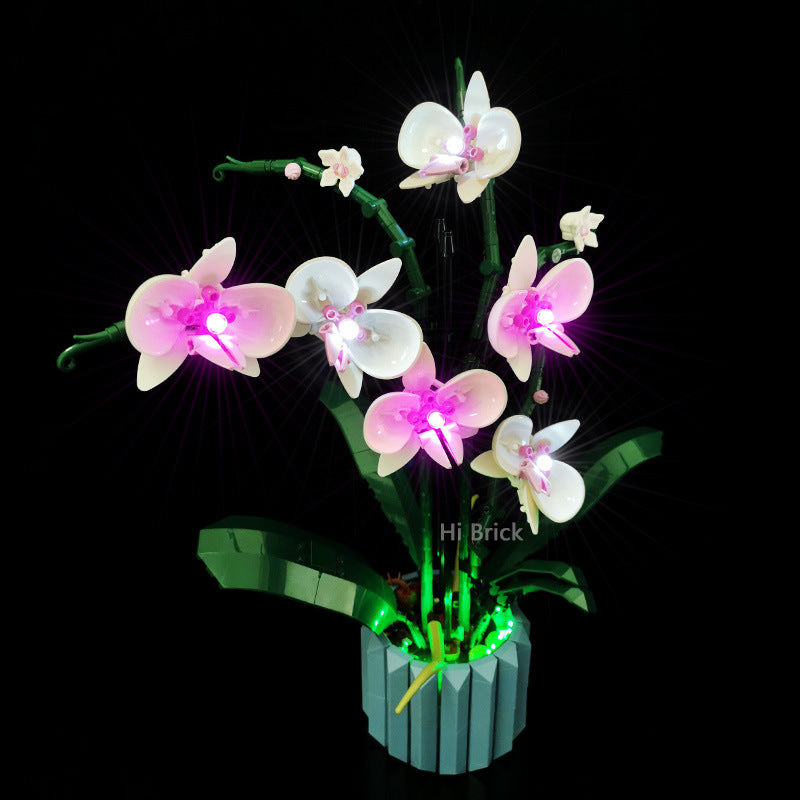 Building block lighting compatible with LEGO 10311 orchid green plant bonsai IDEAS remote control LED light - Korvel