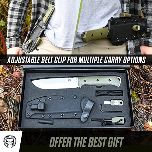 Bushwhacker D2 Steel Bushcraft Survival Knife Gift Set - Ultimate Outdoor Companion - Korvel