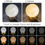 Lampe de Lune Imprimée en 3D - Lampe de Nuit à Contrôle Tactile