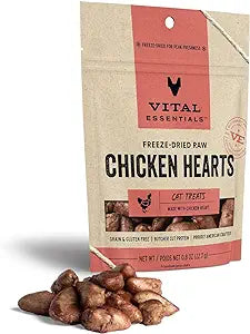 Friandises pour chats Vital Essentials à base de cœurs de poulet lyophilisés 0,8 oz