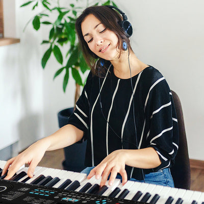 61-Key Portable Digital Keyboard Piano - Black