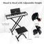 Juego de Piano Electrónico Portátil de 61 Teclas con Soporte y Taburete
