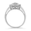10K White Gold Diamond Pear Shaped Cocktail Ring - Size 5
