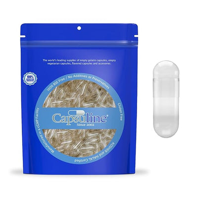Clear Size 00 Empty Gelatin Capsules - 1000 Count
