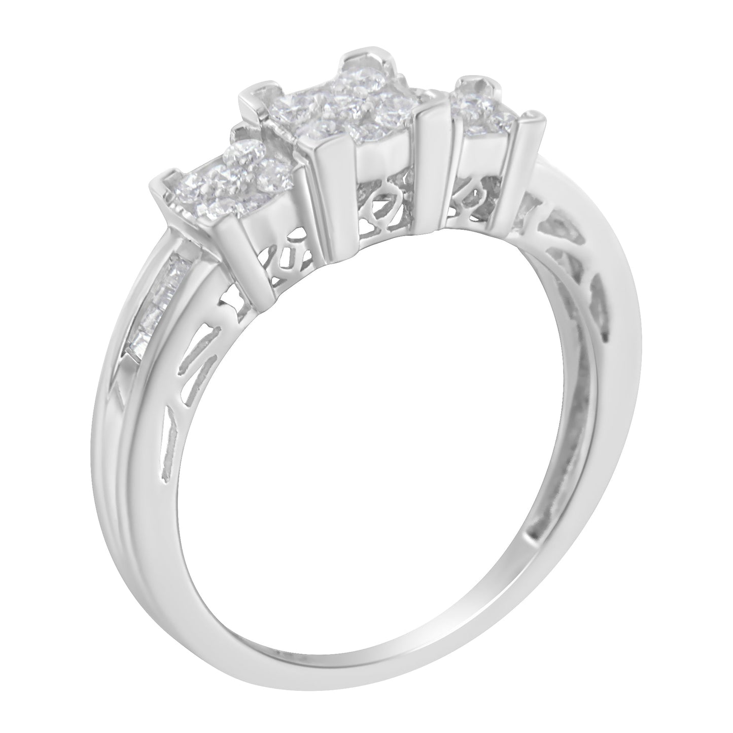Anillo de Compromiso de Diamantes de 10K en Oro Blanco 1/2 Cttw - Talla 6-3/4