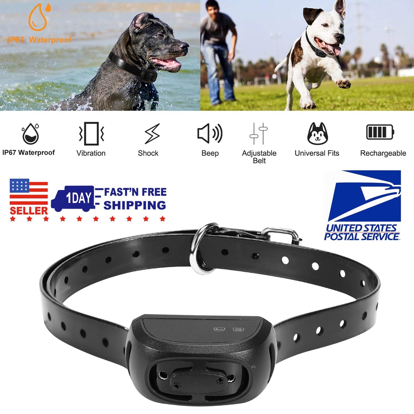 GBruno Adjustable Dog Bark Collar